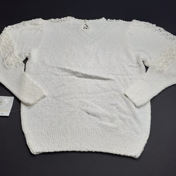 Brownstone Studio Ivory Sweater with Crochet VTG - Picture 6 of 8
